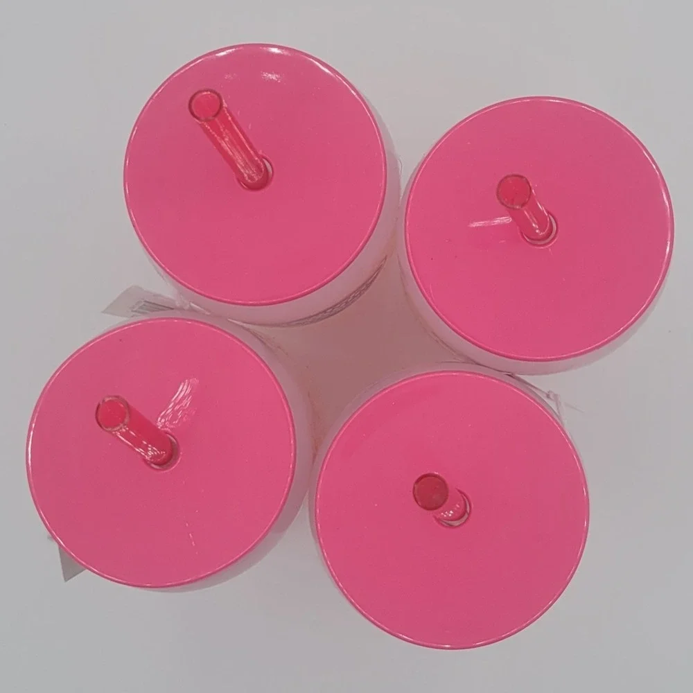20oz Color Changing Tumbler NEW Set Of 4 Lid Straw Pink Yellow Orange Sunburst